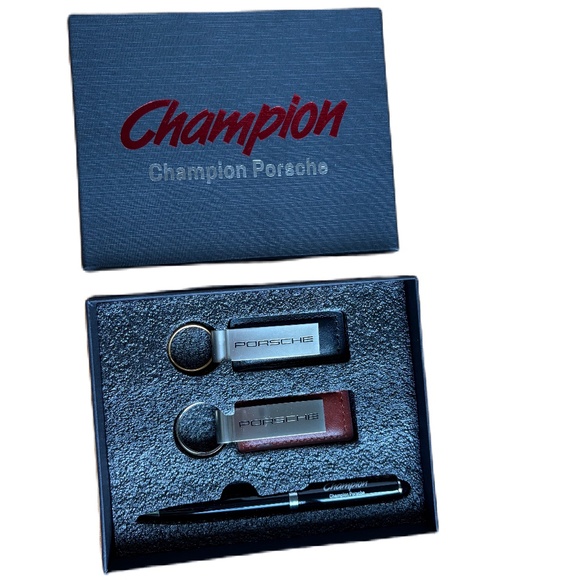 Porsche keychain ballpoint pen gift set